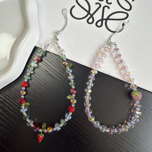 Charming Strawberry Crystal Beaded Necklace Bowlift