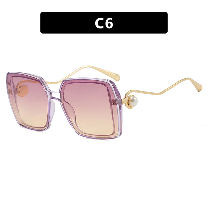 Women's fashionable square glasses with elegant metal frame and unique accents Bowlift
