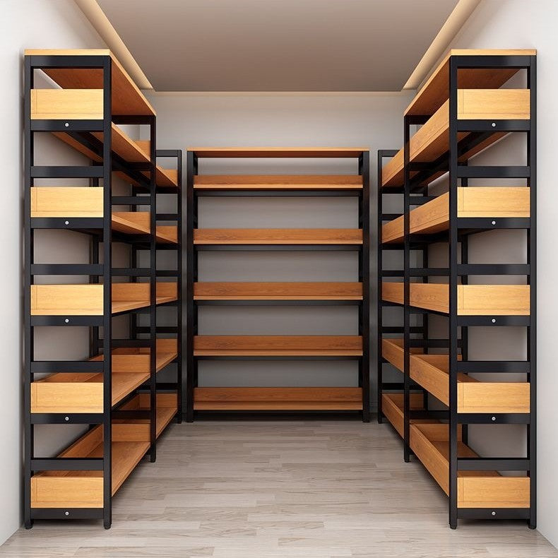 Regal with robust metal frame and wooden shelves Bowlift