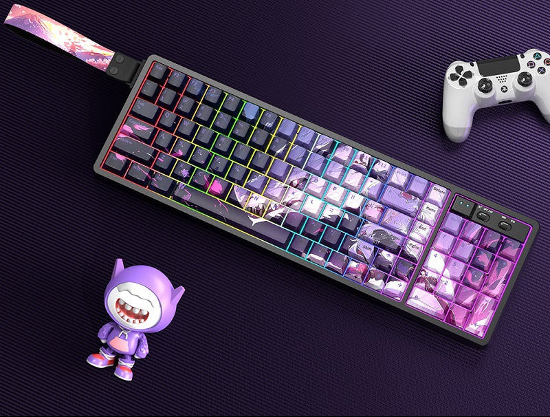 Customizable RGB Gaming Keyboard with Artistic Keycaps Bowlift