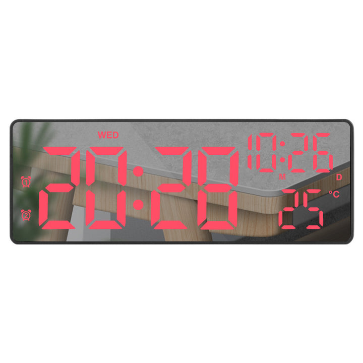 Large LED Digital Wall Clock with Dual-Alarms Date and Temperature Display Bowlift