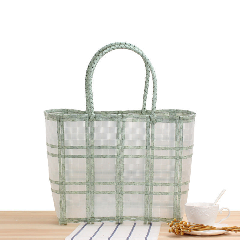 Tote bag with transparent window and braided handles Bowlift