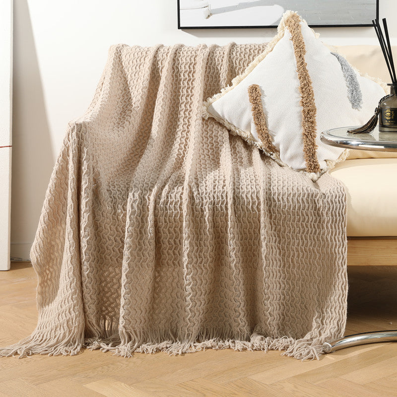 Cozy Knitted Throw Blanket Bowlift