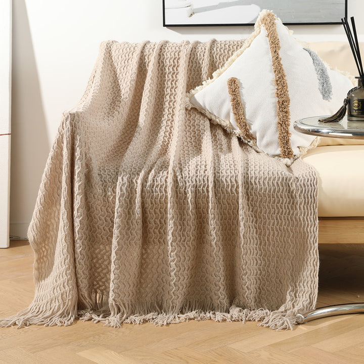 Cozy Knitted Throw Blanket Bowlift