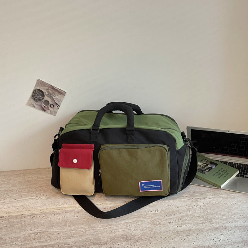 Vibrant Color Block Travel Duffel
