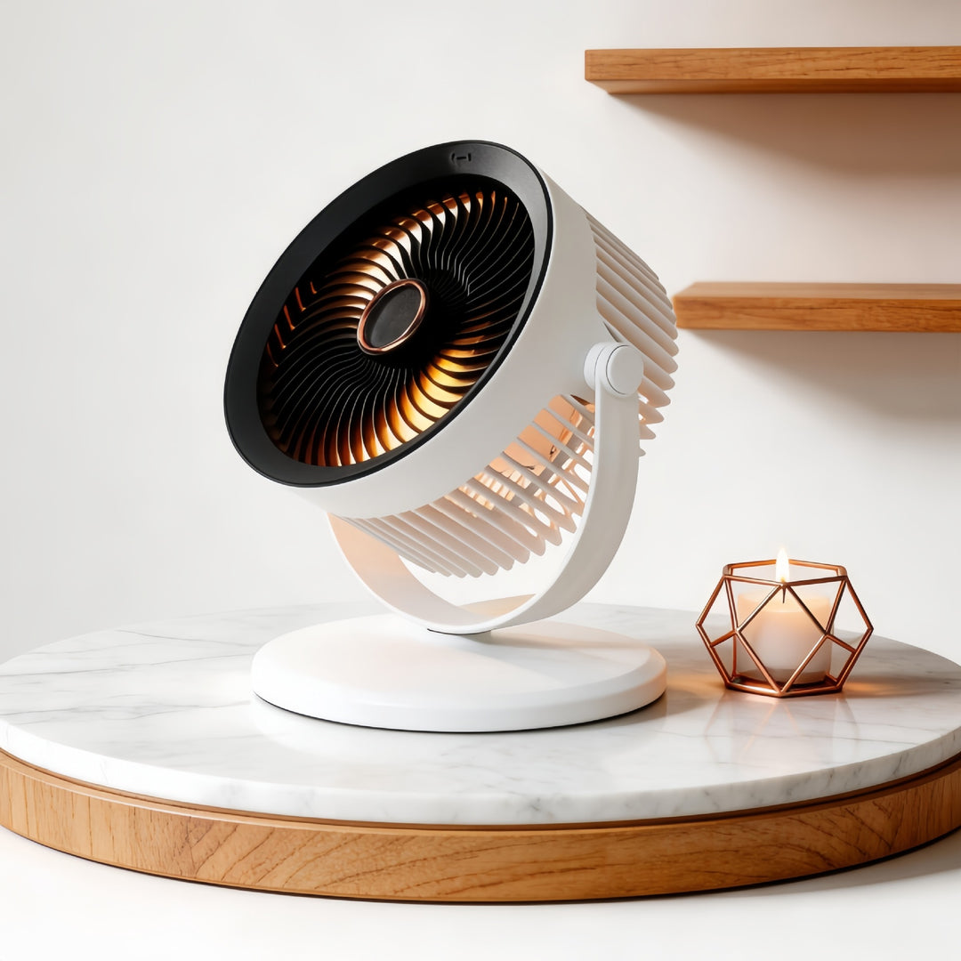 Women portable USB table fan with integrated LED lighting Bowlift