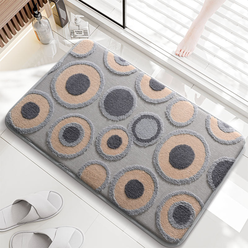 Decorative Circular Pattern Bath Mat Bowlift