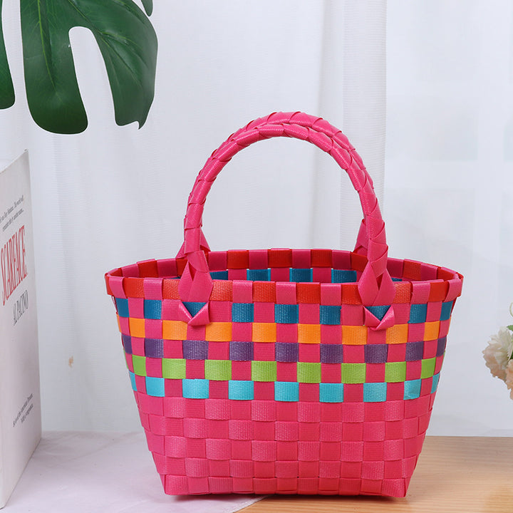 Colorful woven shopping bag Bowlift