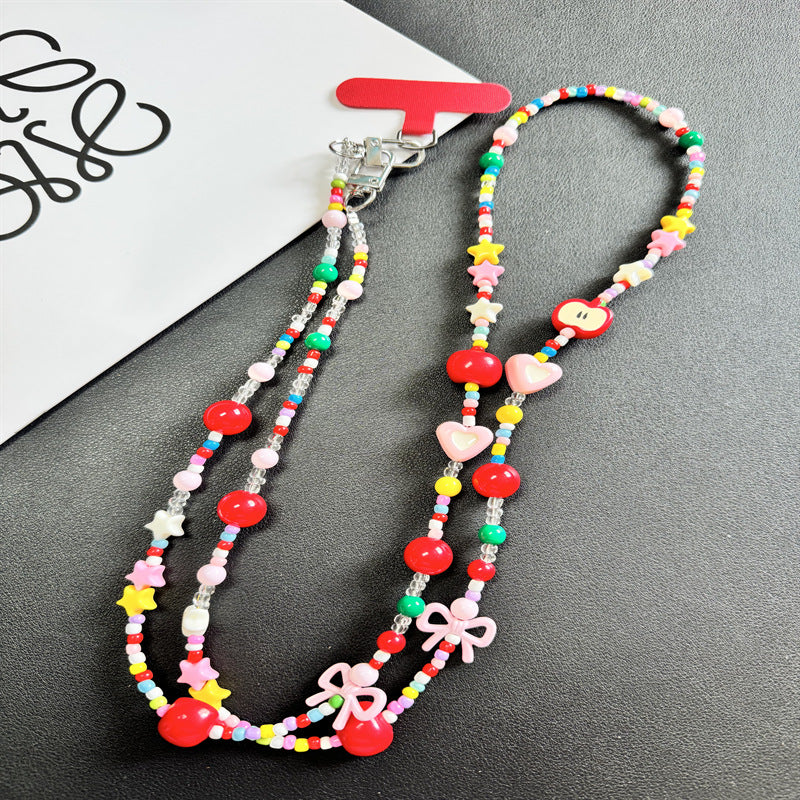 Colorful Beaded Charm Necklace Bowlift 1790135737