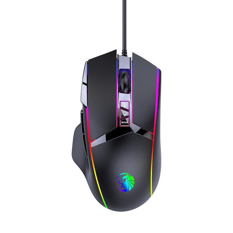 High-Precision Gaming Mouse with Customizable RGB Lighting Effects Bowlift