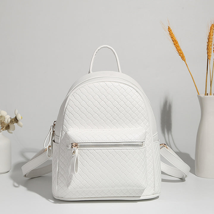 Woven Leather Mini Backpack Bowlift