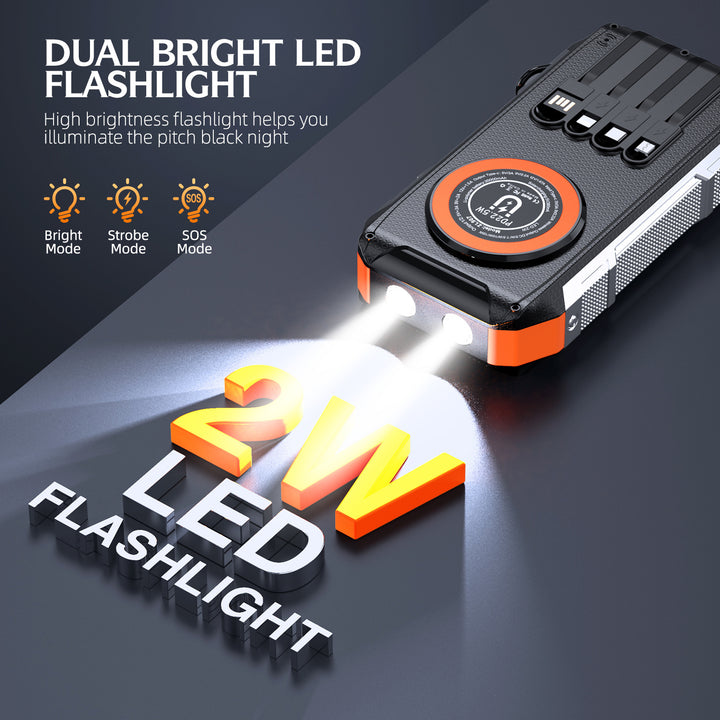 Multifunctional solar power bank with LED light and fast charging function Bowlift