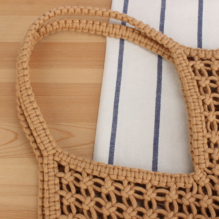 Hand-knotted tote bag with fringes Bowlift