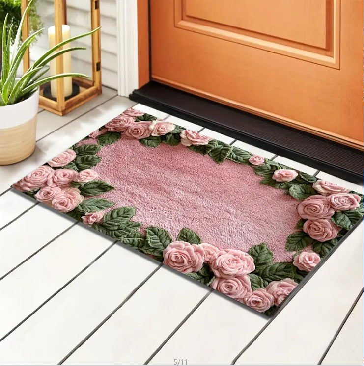 Decorative Floral Area Mat Bowlift
