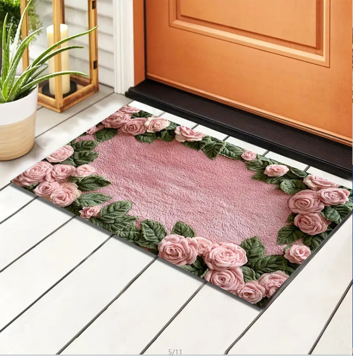 Decorative Floral Area Mat Bowlift
