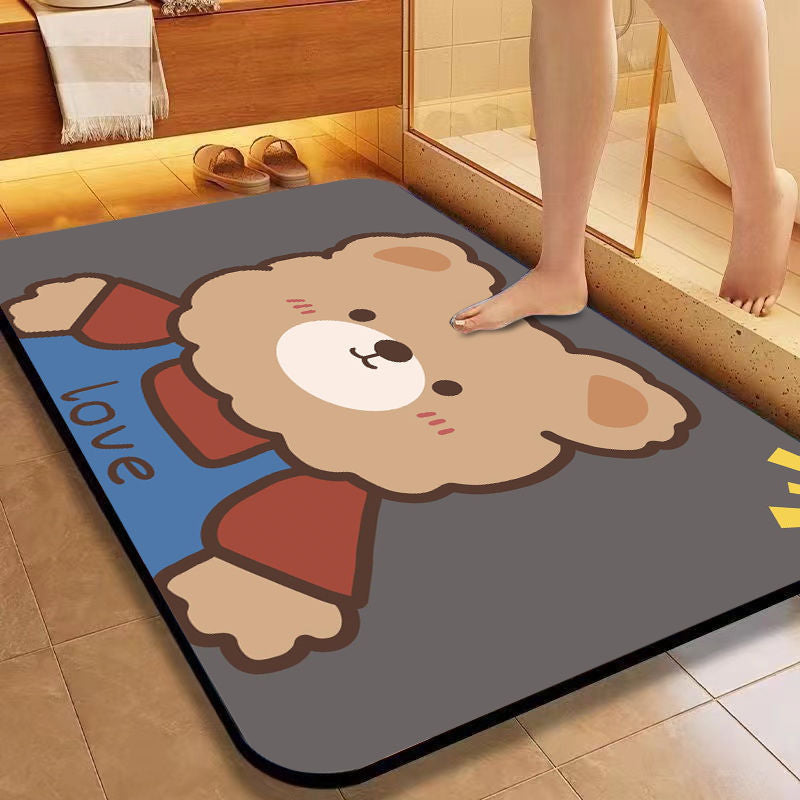Cartoon Dog-Themed Bath Mat Bowlift