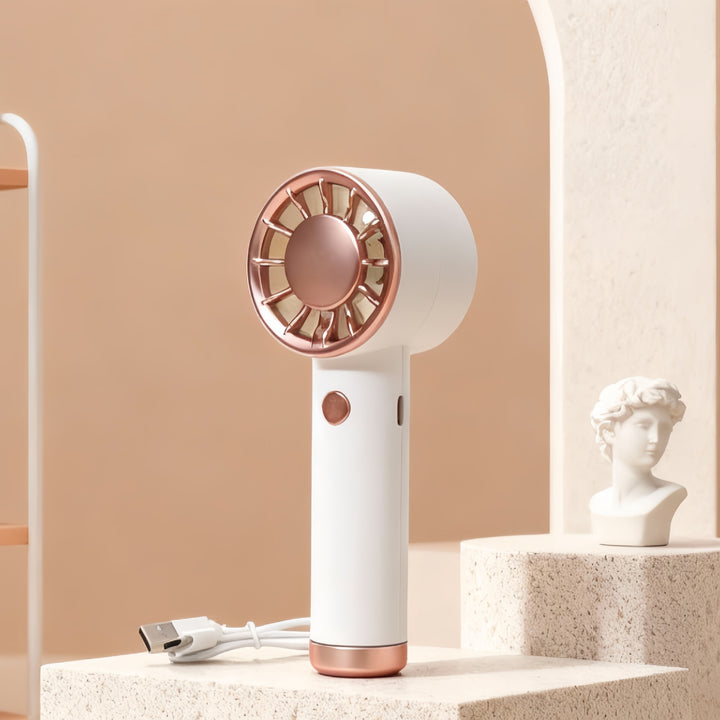 Ladies Portable Hand Fan with USB Charging Function and Ergonomic Design Bowlift
