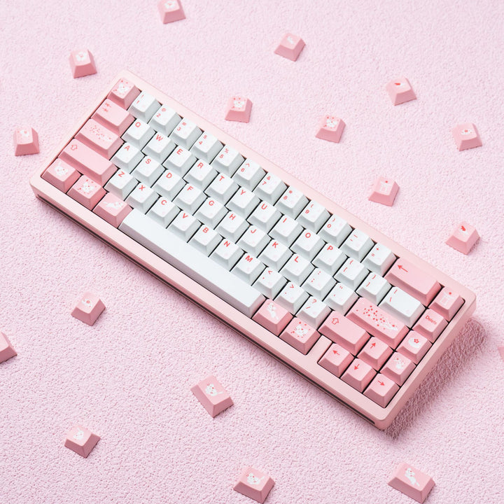 Custom Pink Keycap Mechanical Keyboard Bowlift