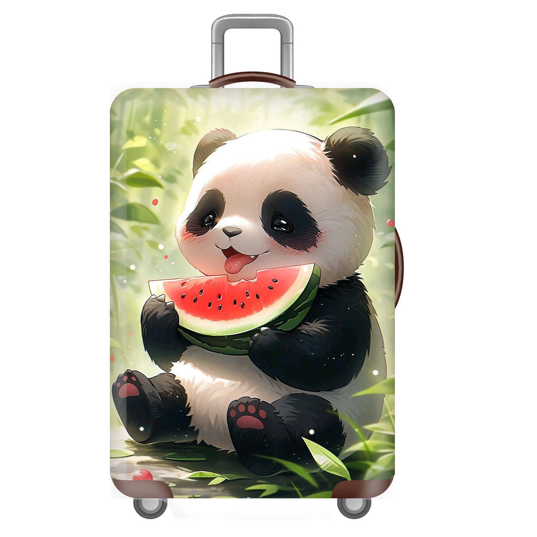 Unisex non-elastic suitcase cover for hard shell trolley with cute panda design, stretch protective cover with handle and wheel openings Bowlift
