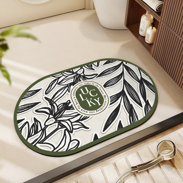 Floral Patterned Bath Mat Bowlift