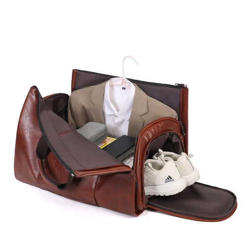 Men's Classic Leather Travel Bag Bowlift