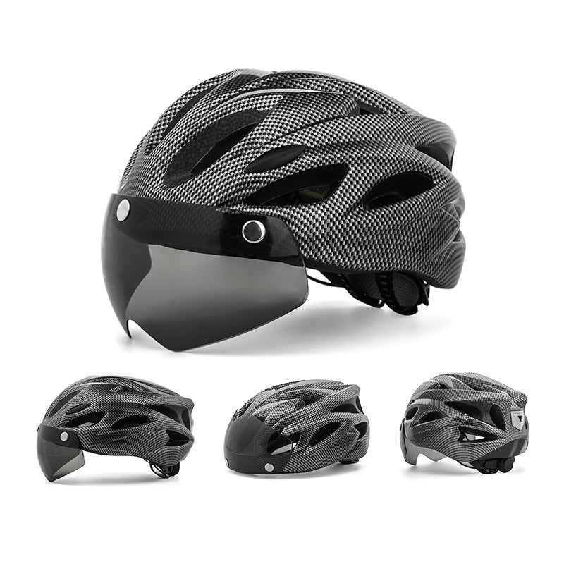 Aerodynamic Cycling Helmet with Integrated Visor Bowlift