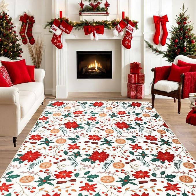 Festive Holiday Area Rug Bowlift