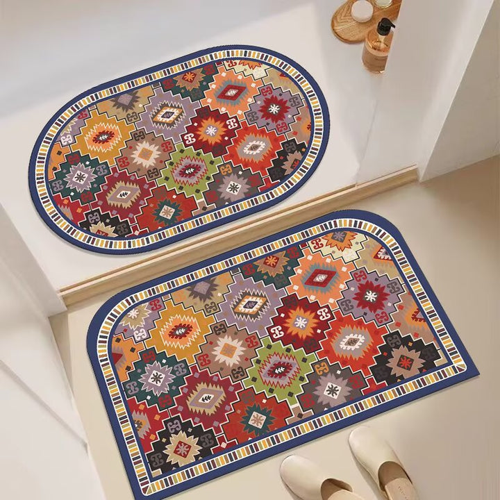 Decorative Floral Entryway Mat Bowlift