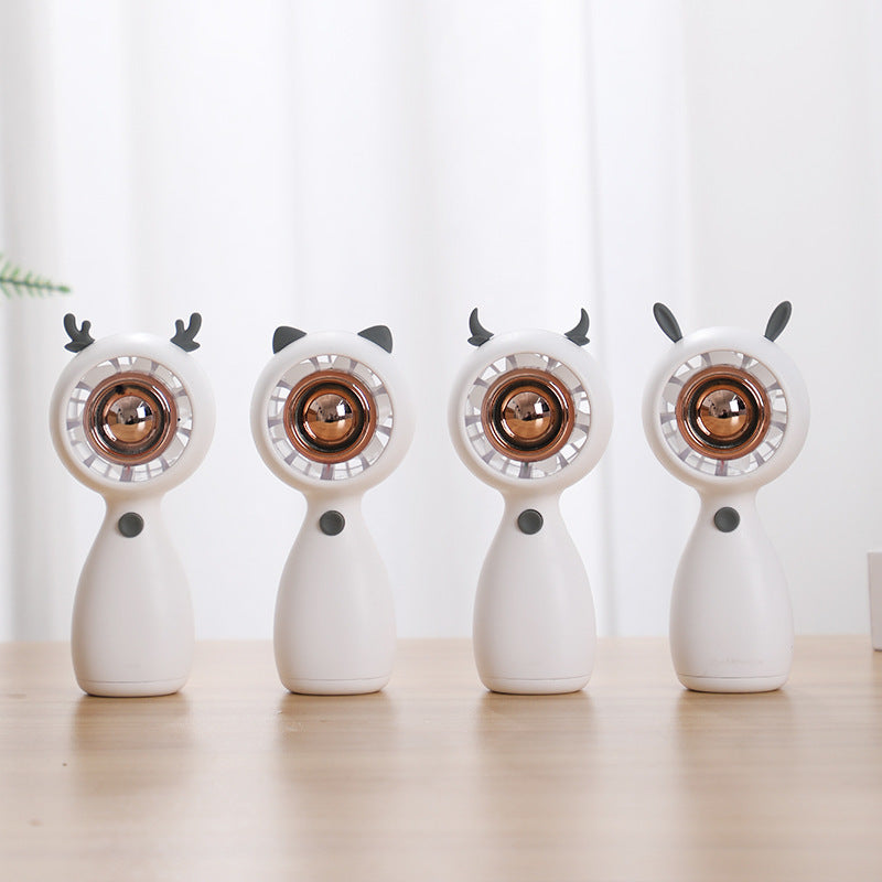 Women Portable Animal Pattern Mini Fan Bowlift