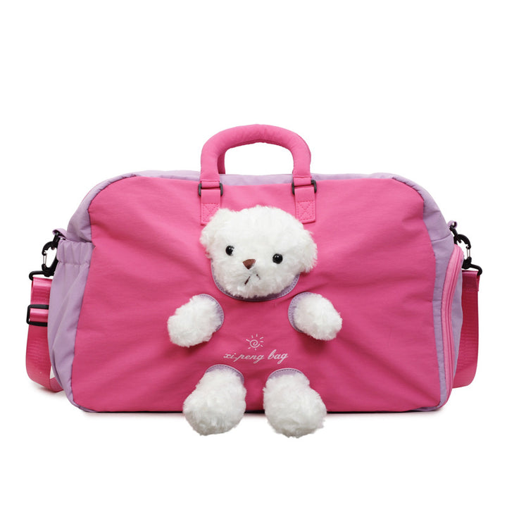 Adorable Plush Toy-Incorporated Travel Duffle