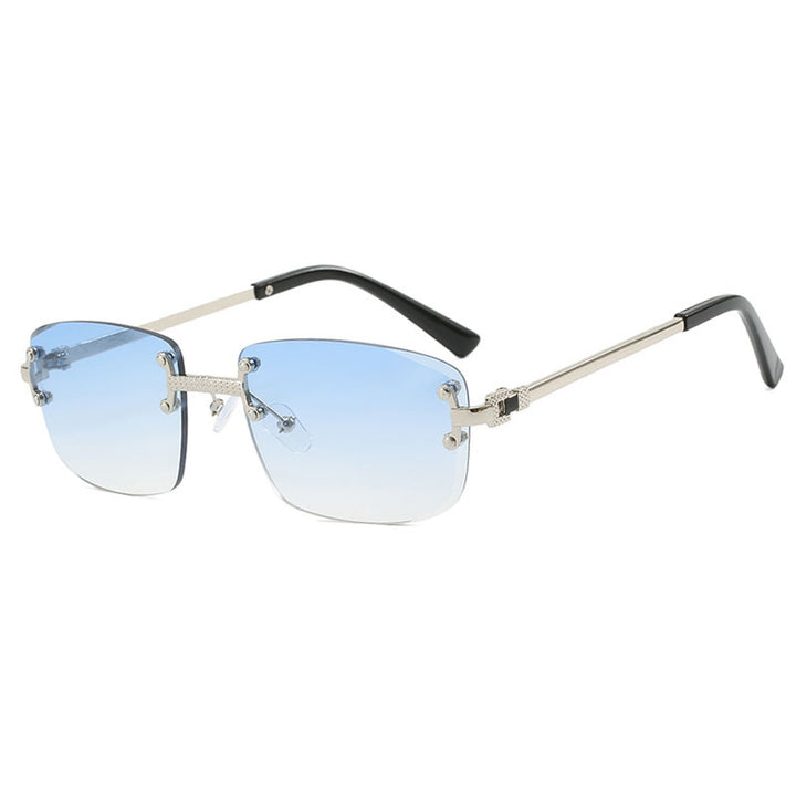 Women's elegant square sunglasses with transparent lenses and high-quality metal frame Bowlift