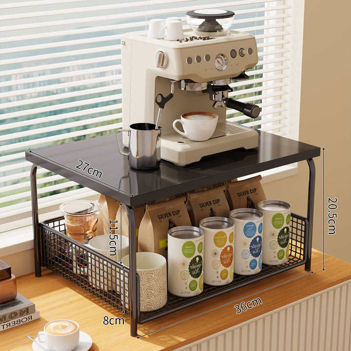 Two-Tiered Coffee Machine Display Shelf Bowlift