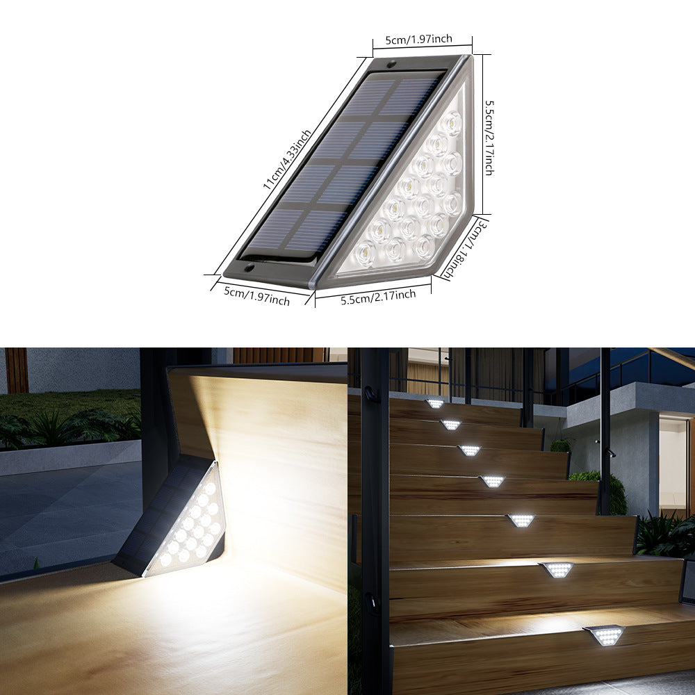 Triangular Solar Powered LED Corner Step Light Bowlift