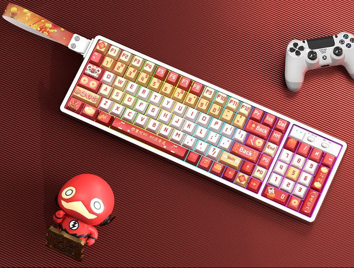 Customizable RGB Gaming Keyboard with Artistic Keycaps Bowlift