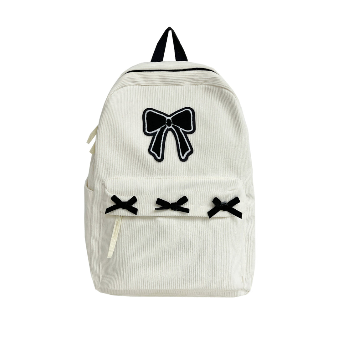Backpack with Playful Ribbon Design Bowlift