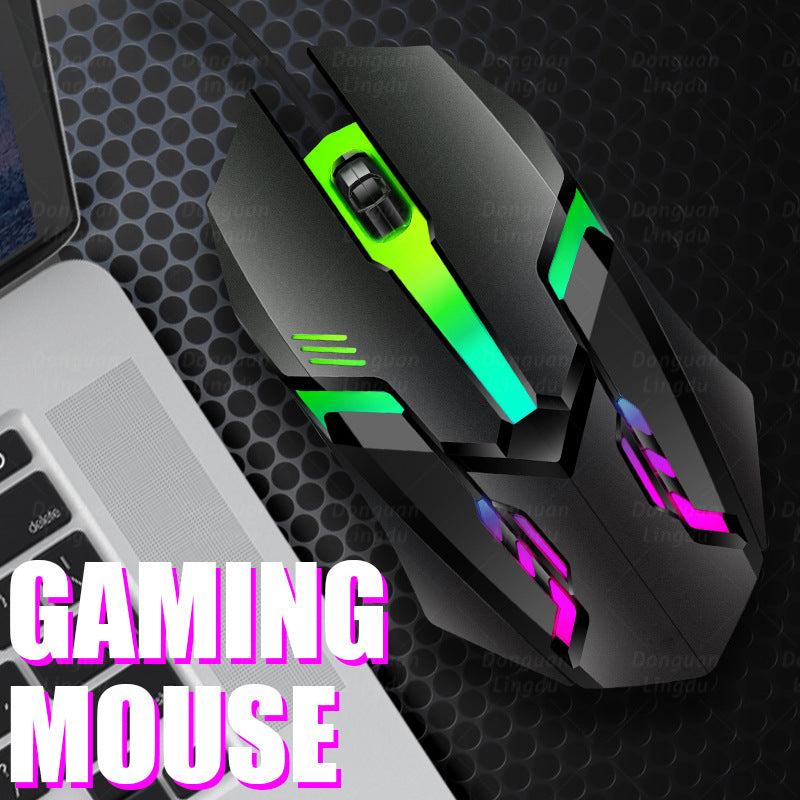 Men's High-Precision Ergonomic Gaming Mouse with RGB Lighting Bowlift