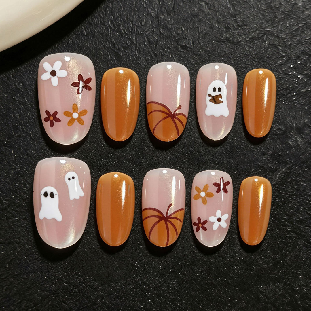 Creative Nail Art Set with Halloween-Themed Stencils Bowlift