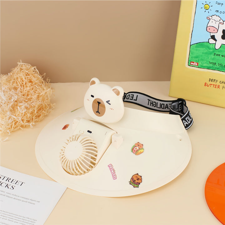 Ladies Portable Humorous Fan with Cute Animal Design Bowlift