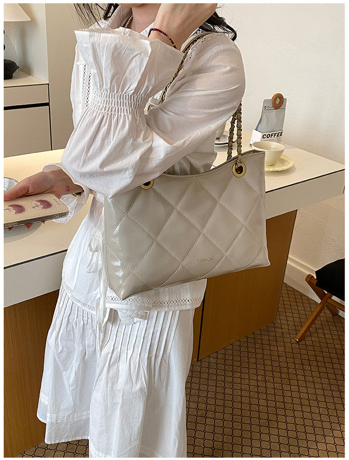 Quilted Faux Leather Tote Bag Bowlift