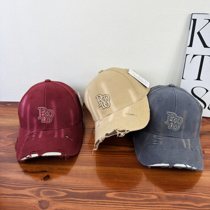 Women's Distressed Classic Cotton Baseball Cap Bowlift