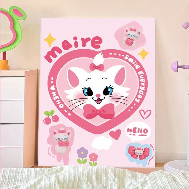 Playful Cartoon Cat Wall Art Bowlift