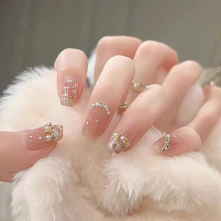 Ombre Glittering Press-On Nails Bowlift