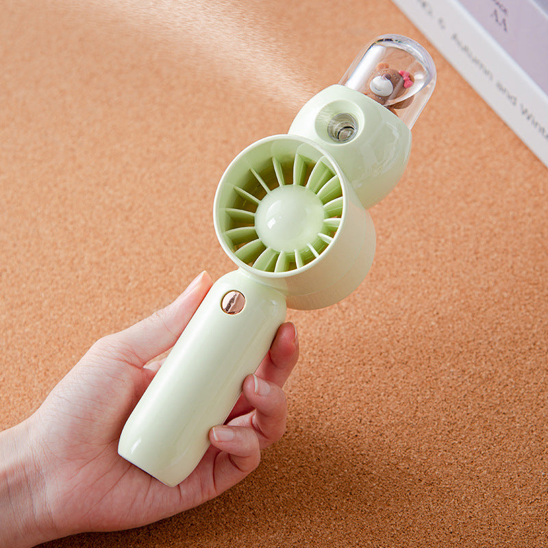 Women's Portable Hand Fan with Spray Element and Ergonomic Design Bowlift