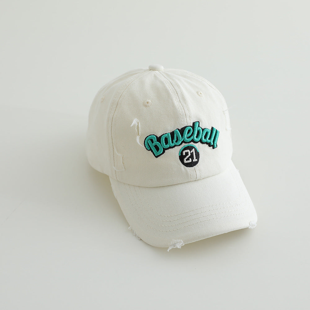 Men's Distressed Cotton Baseball Cap Bowlift