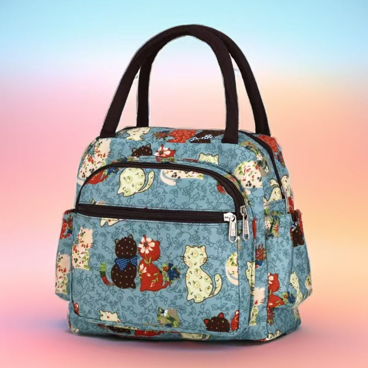 Insulated Cat-Themed Lunch Tote Bowlift