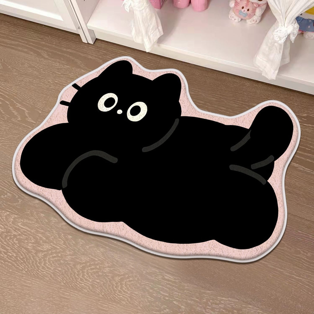 Children's Playful Cat-Shaped Area Mat Bowlift