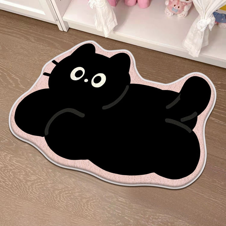 Children's Playful Cat-Shaped Area Mat Bowlift