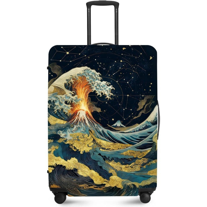 Unisex nan elastic suitcase cover with UV-resistant motif print and zip opening Bowlift