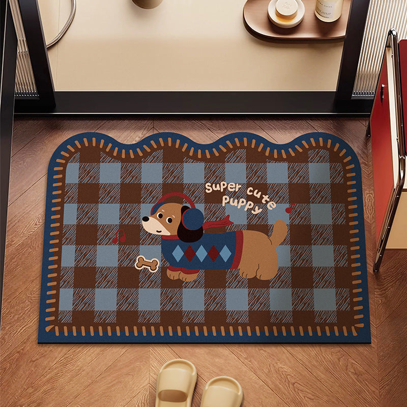Playful Dog-Themed Floor Mat Bowlift