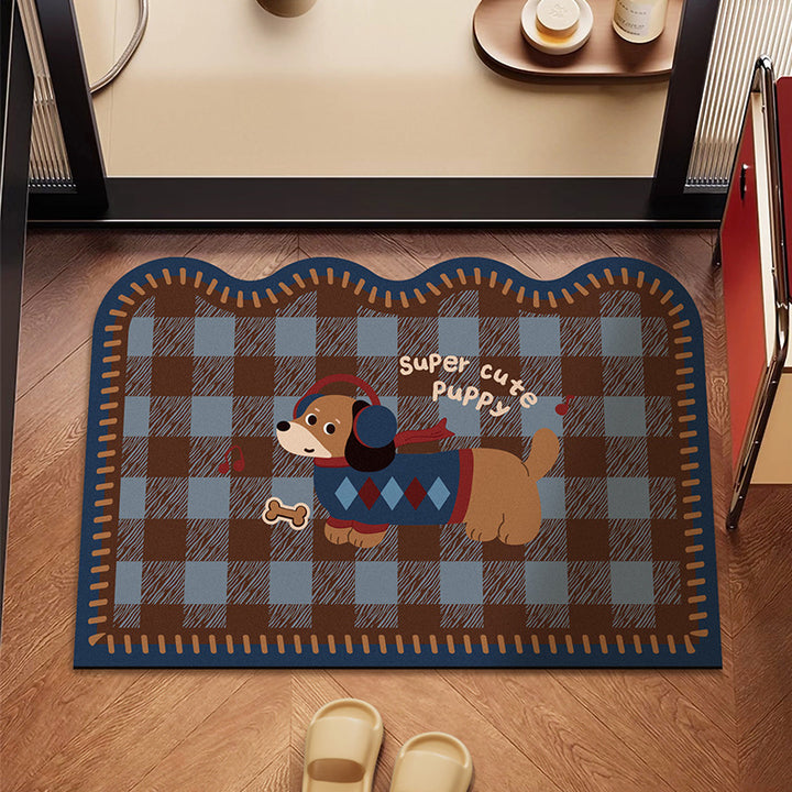 Playful Dog-Themed Floor Mat Bowlift